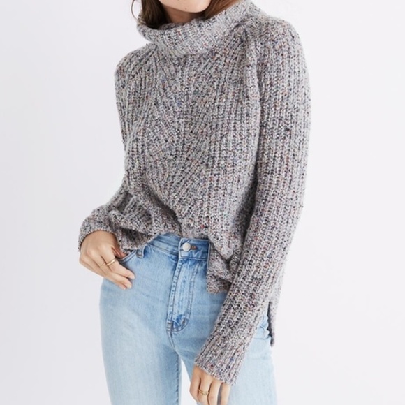 Madewell Sweaters - MADEWELL Color Flecked Ribbed Turtleneck Sweater